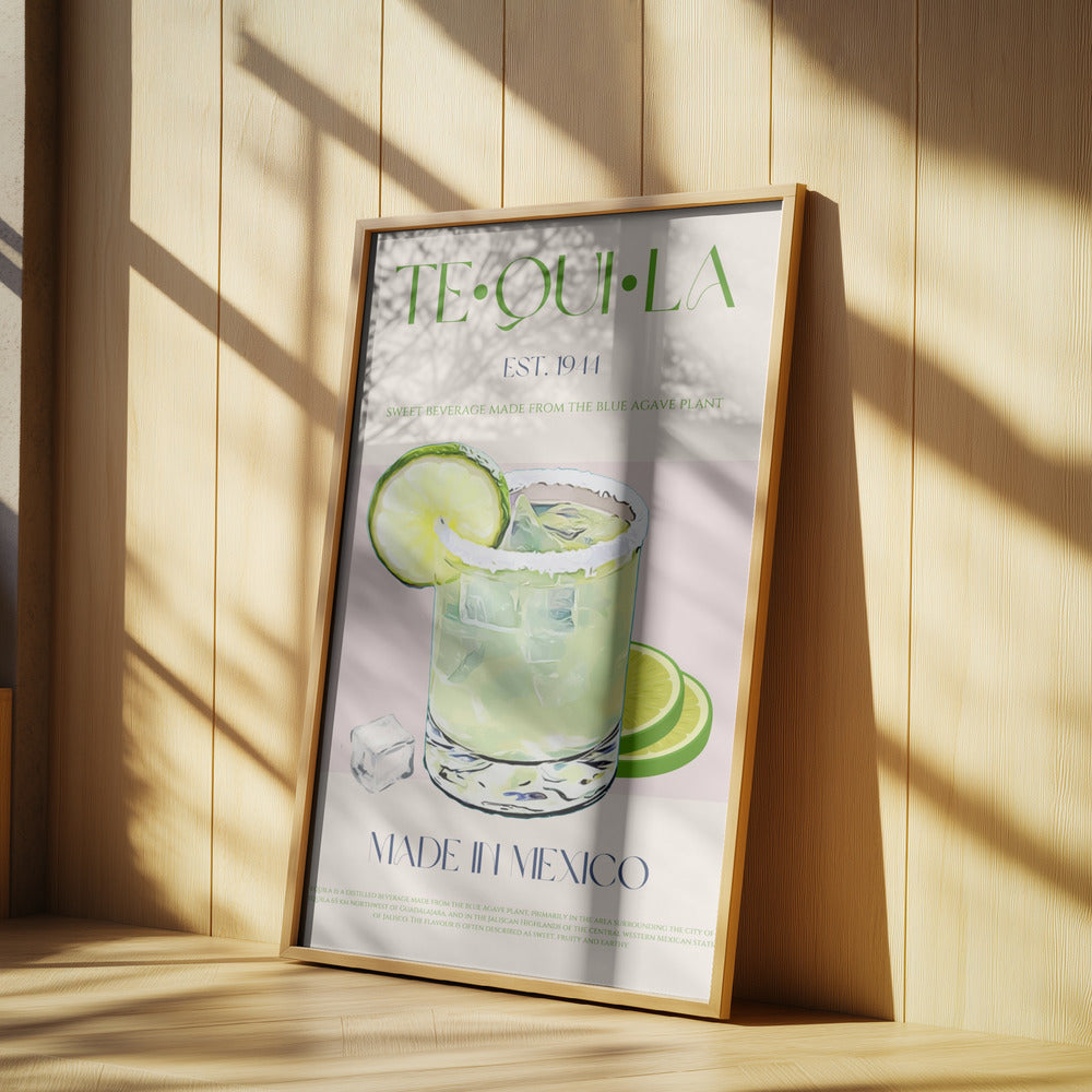Tequiladryck med lime och is | Poster