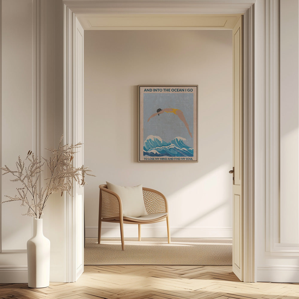 En el océano (azul) Arte de pared estándar | Posters  - Impresiones de Arte