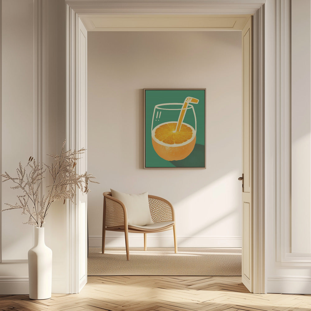 Livfull orange, skickligt illustrerad | Poster