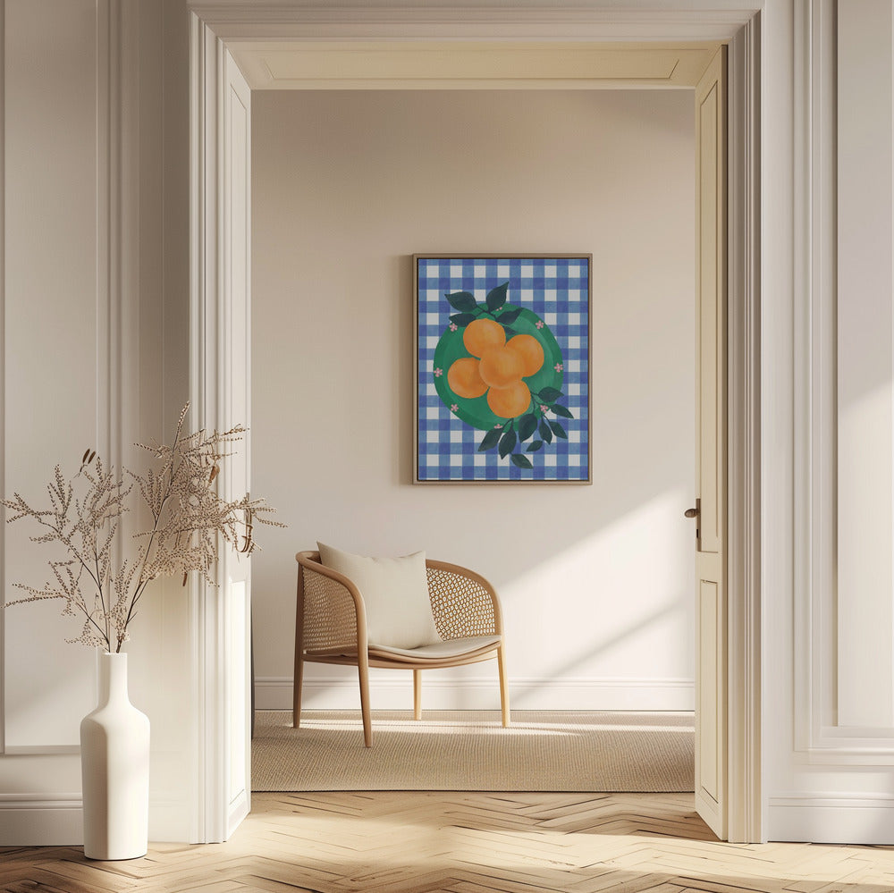Checkered Citrus Charm | Poster
