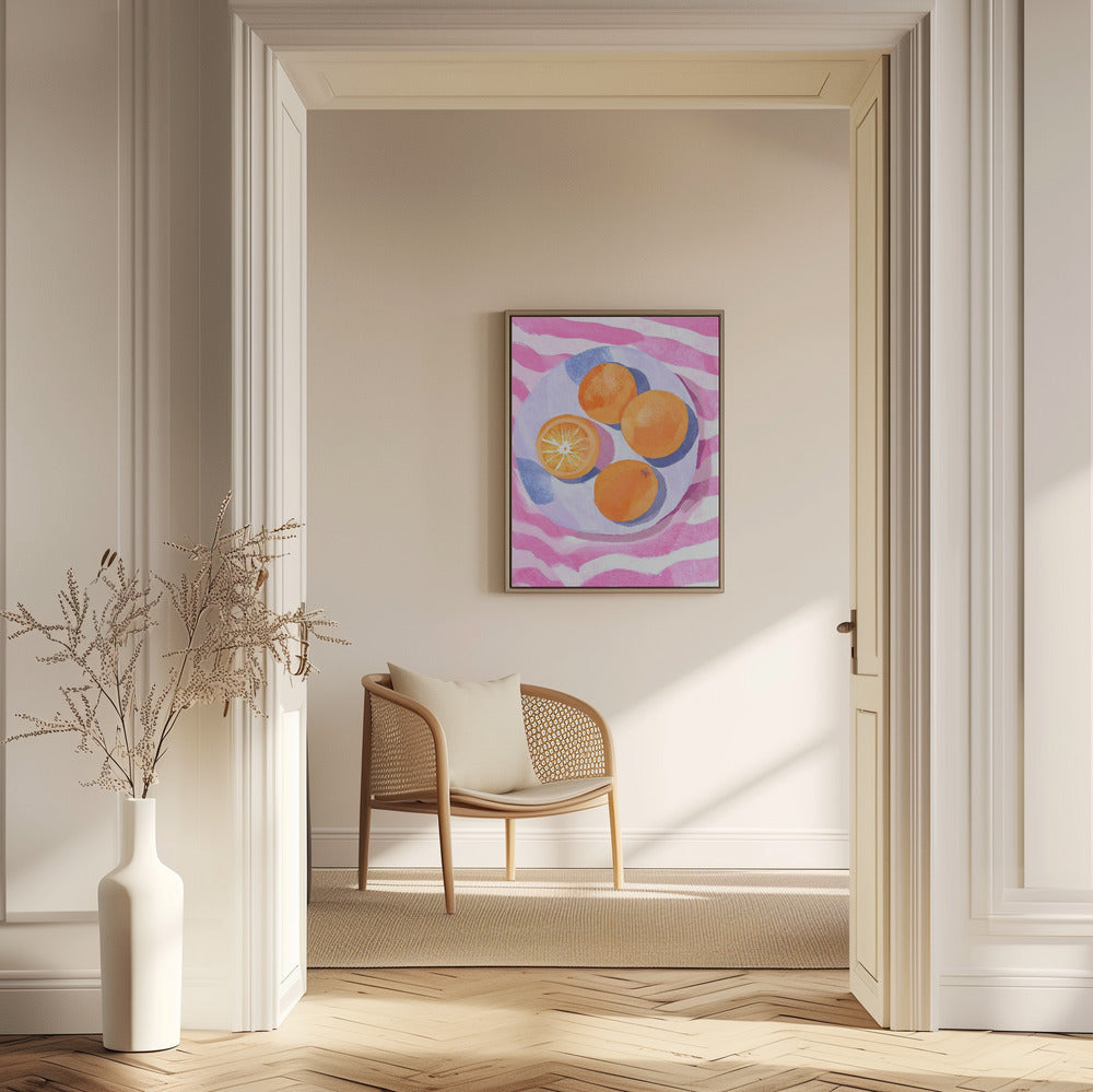 Orangen auf Teller | Poster