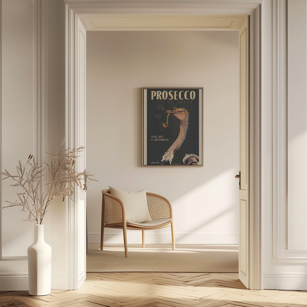 Art Deco Prosecco-väggkonst med en struts | Poster