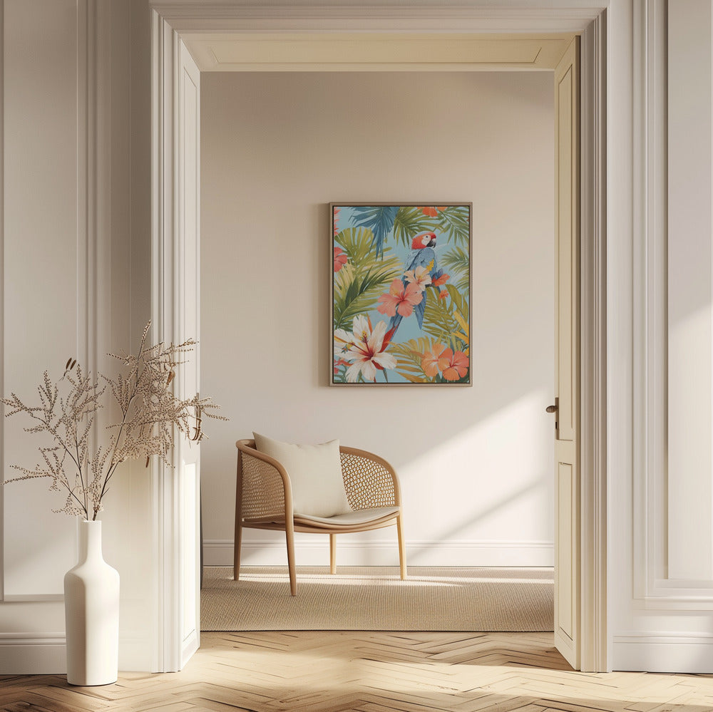 Tropisk ensamhet med ara | Poster