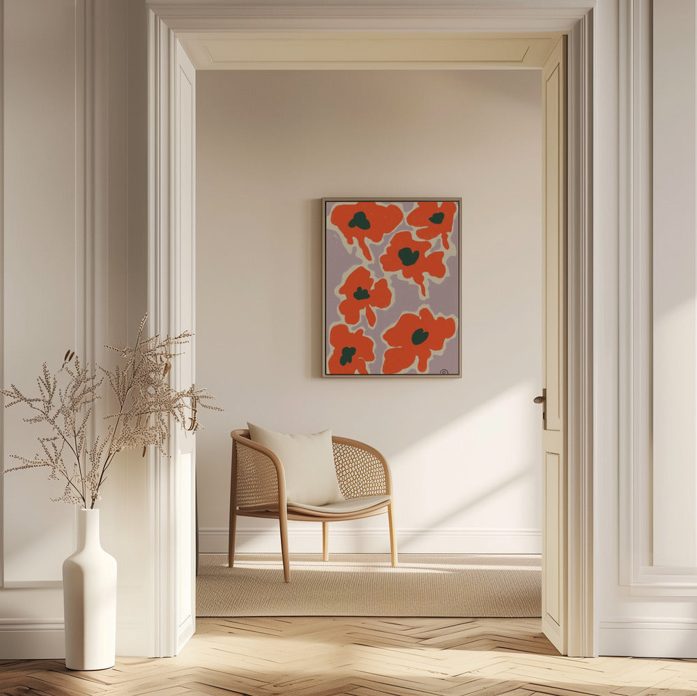 Livfulla vallmoblommor | Poster