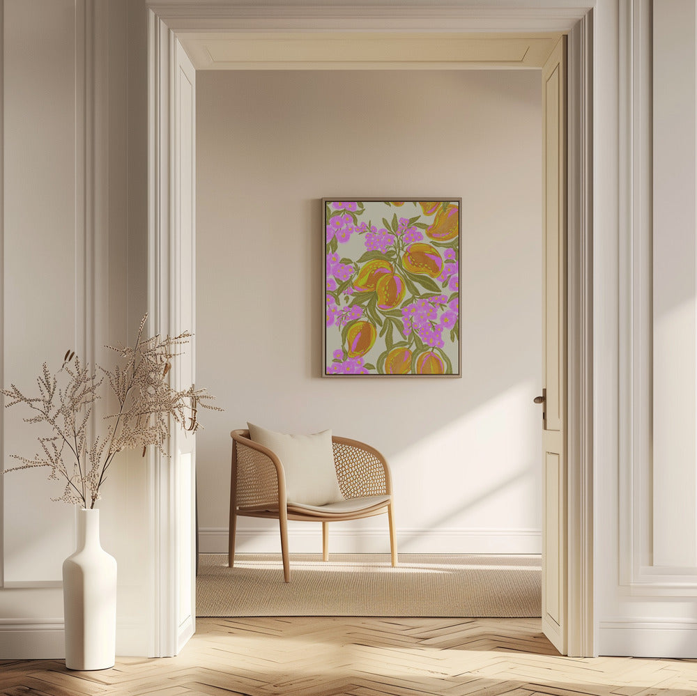 Tropiskt tema med frodiga mango och blommor | Poster