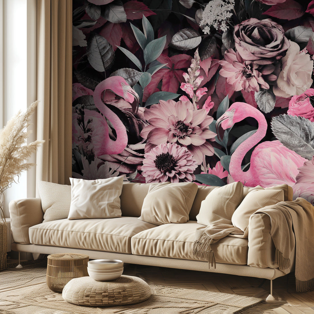 Flamingo Garden No2 | Tapet