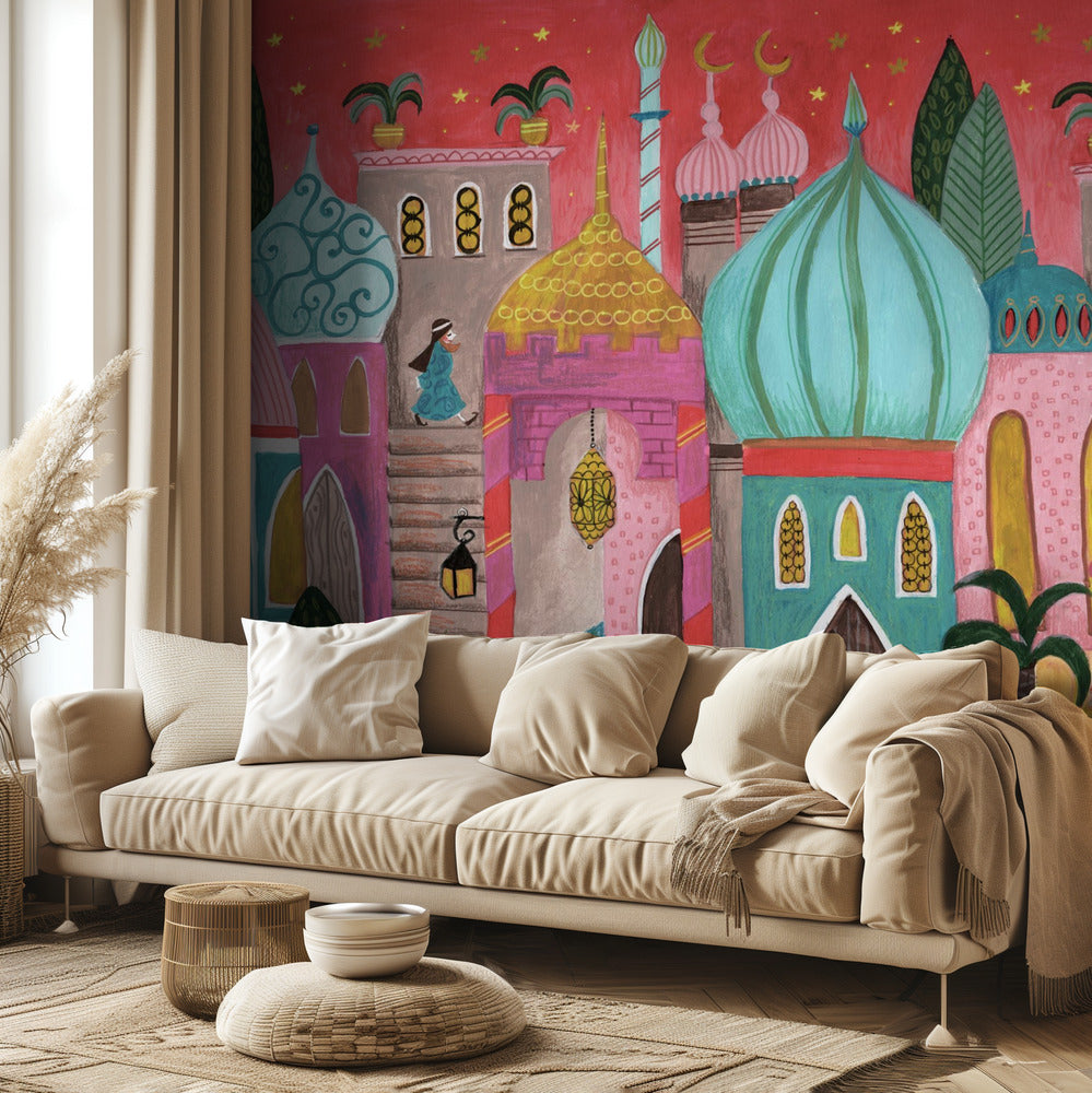Rosa orientalisk stad Betlehem | Tapet