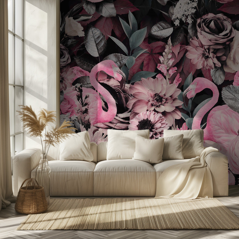 Flamingo Garden No2 | Tapet