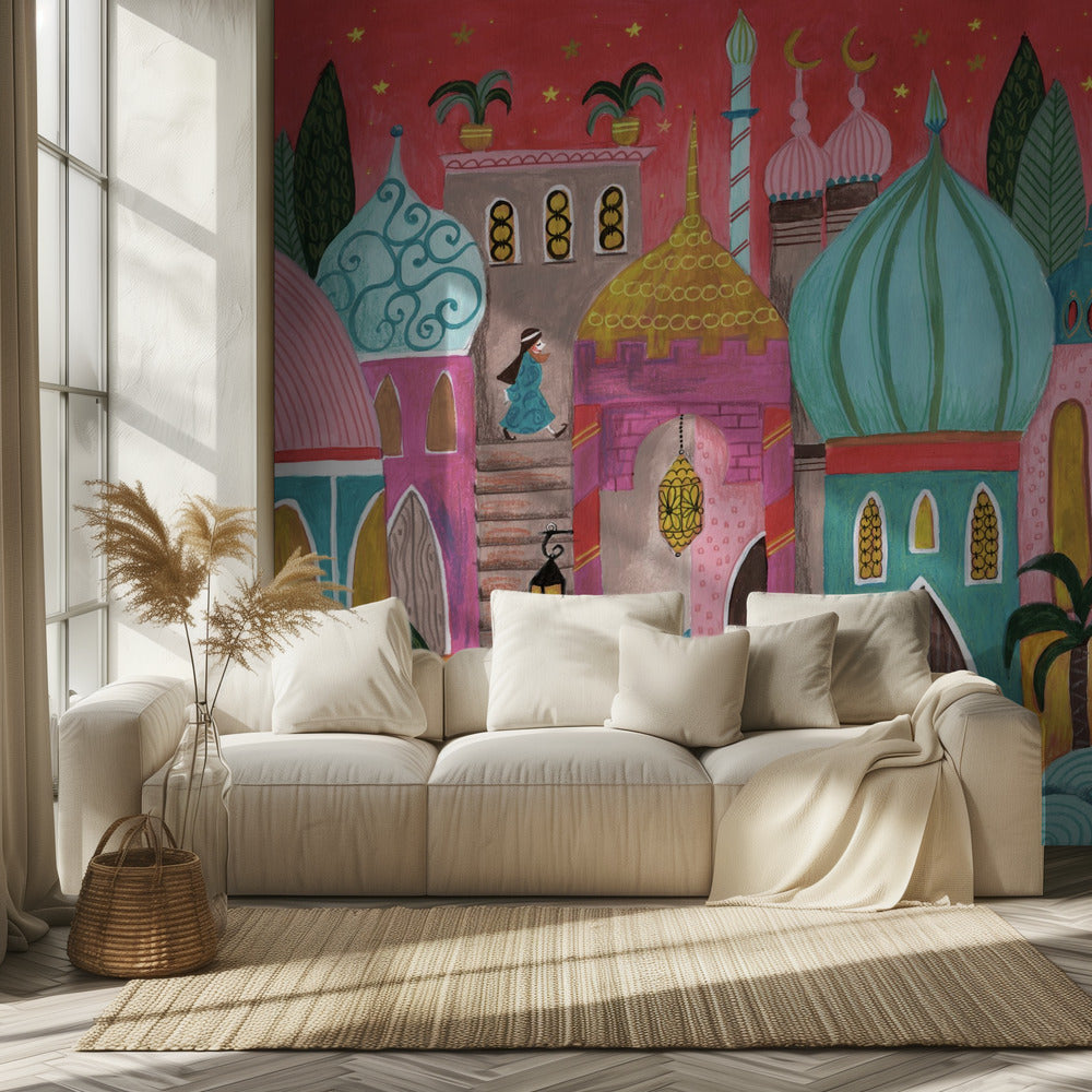 Rosa orientalisk stad Betlehem | Tapet