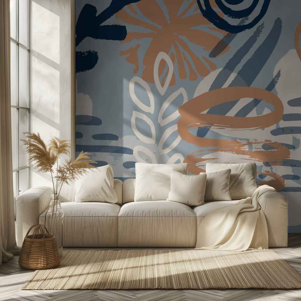 Scandia Herb_Blue | Wallpaper
