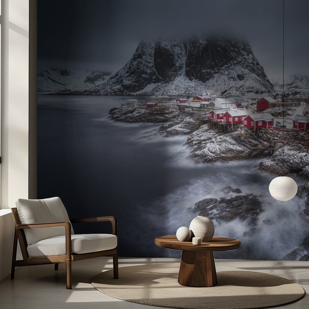 vinter Lofoten öar | Tapet