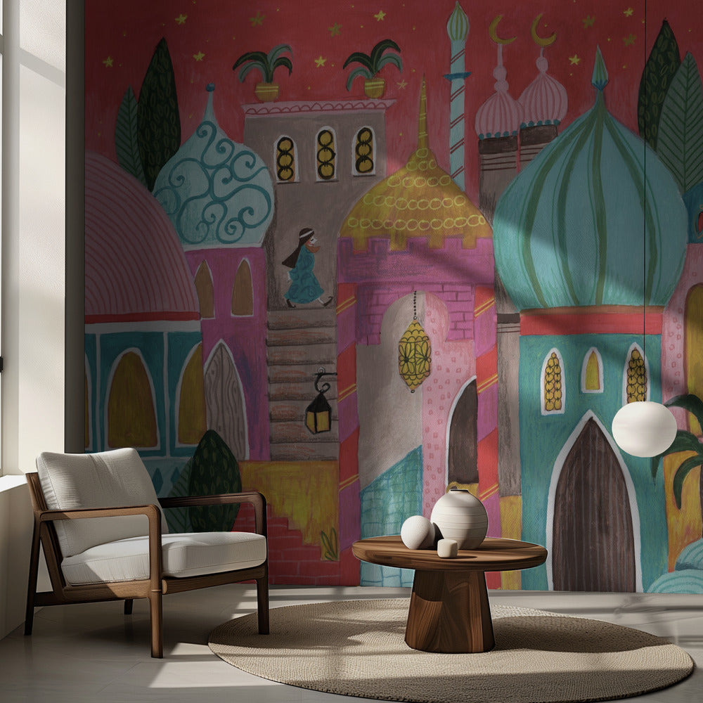 Rosa orientalisk stad Betlehem | Tapet