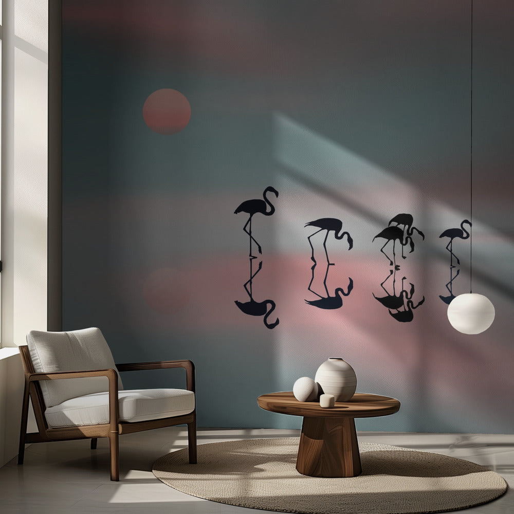 Family flamingos. | Wallpaper