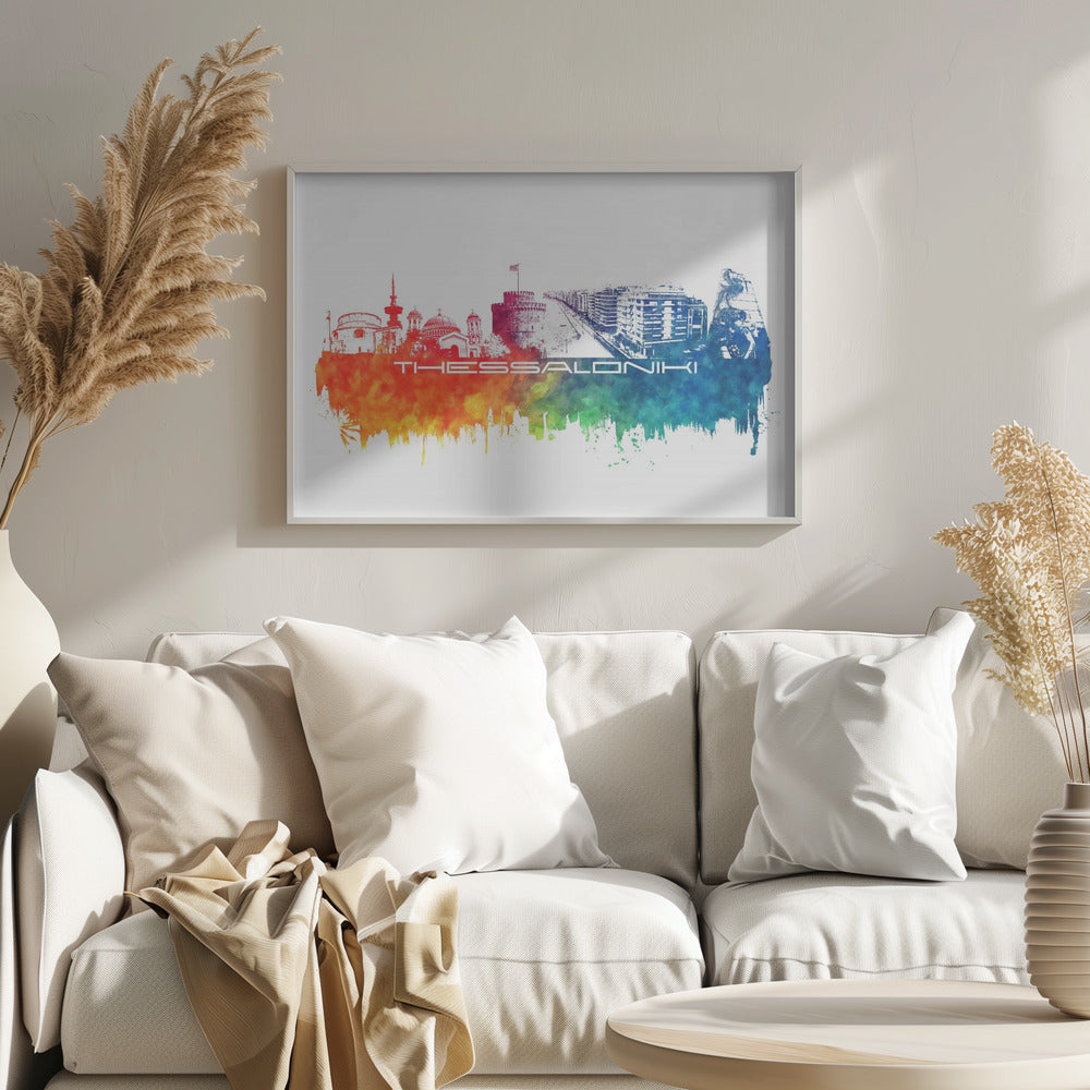 Thessaloniki Greece Skyline City Art (6) | Poster