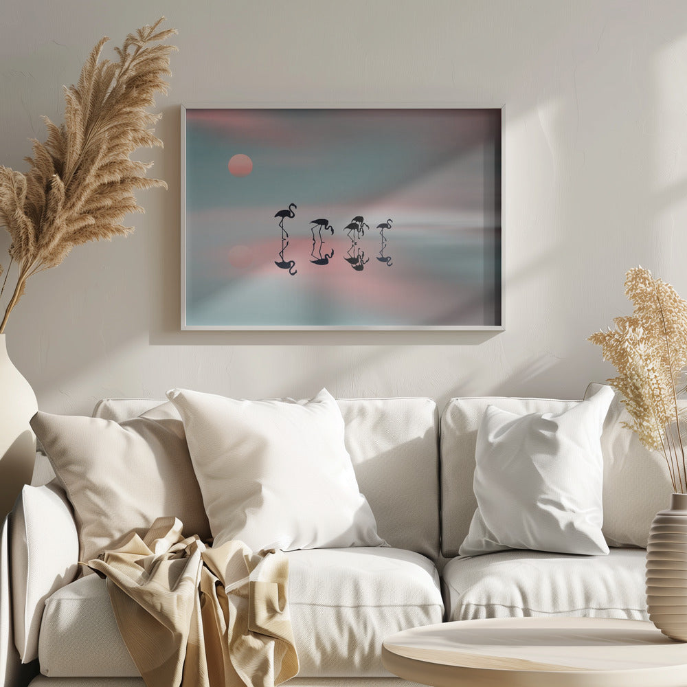 Familj flamingos. | Poster