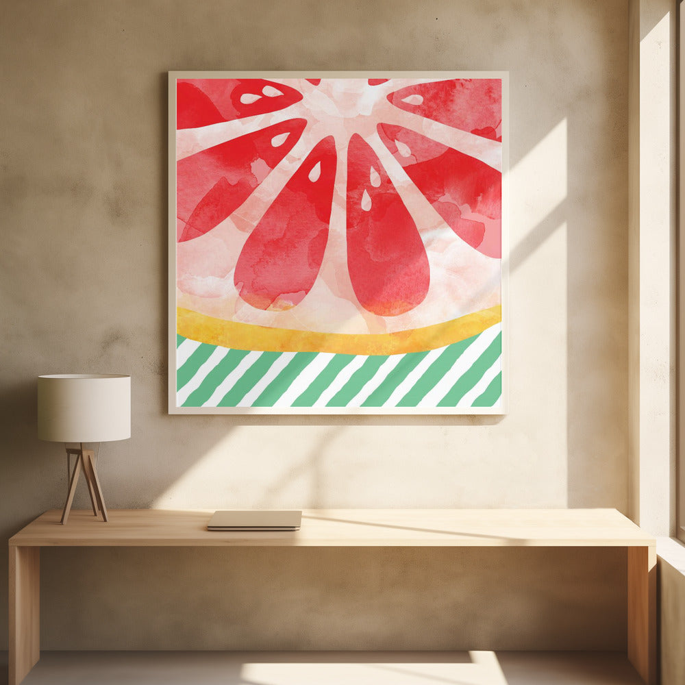 Rød grapefrukt | Plakater - Kunsttrykk