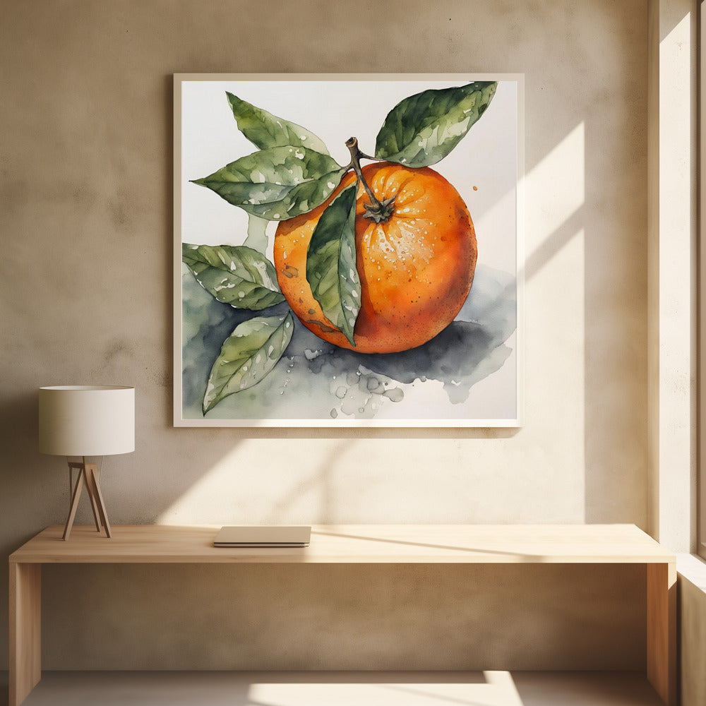 Orange, Aquarell, Tinte | Poster - Kunstdruck