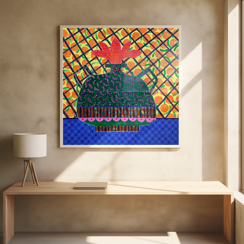 Apelsiner och blomvas | Poster