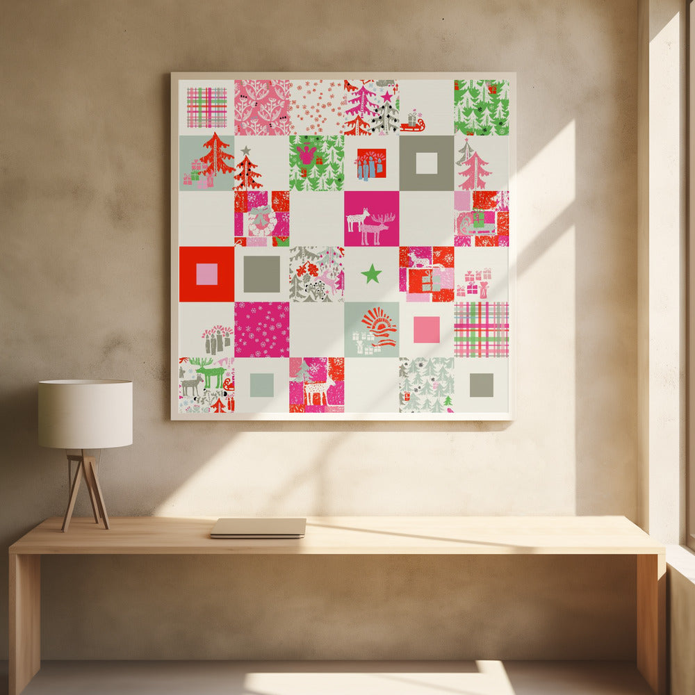 Julvinter patchworkmönster | Poster