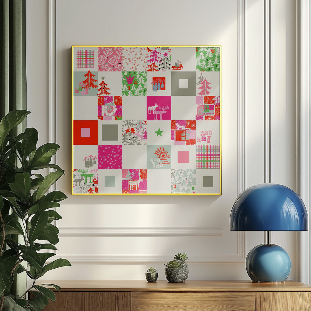 Julvinter patchworkmönster | Poster