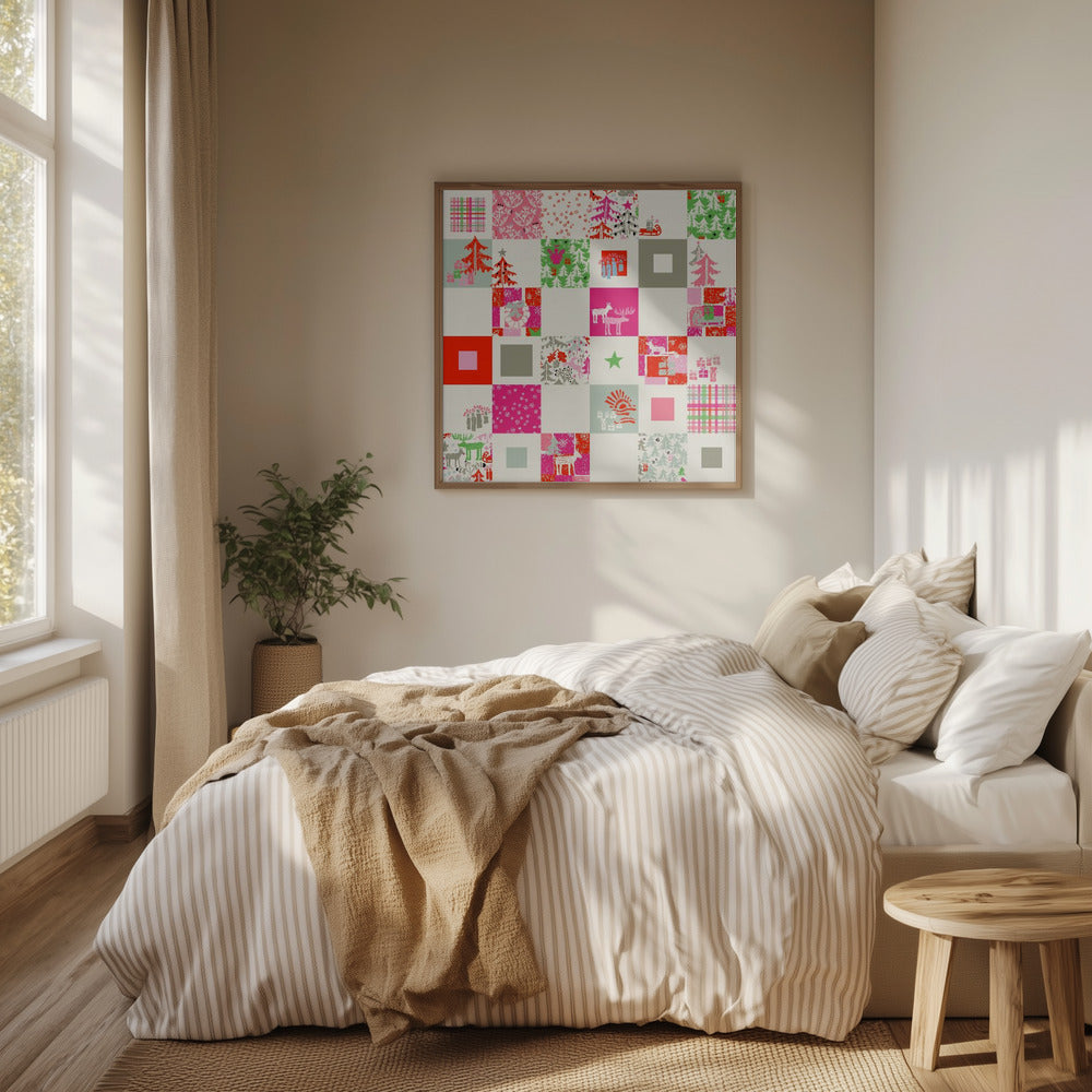 Julvinter patchworkmönster | Poster