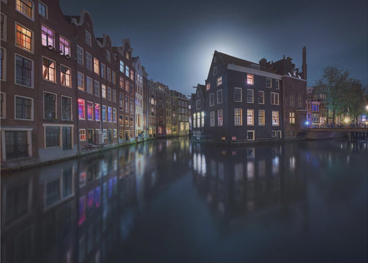 Månsken över Amsterdam | Tapet
