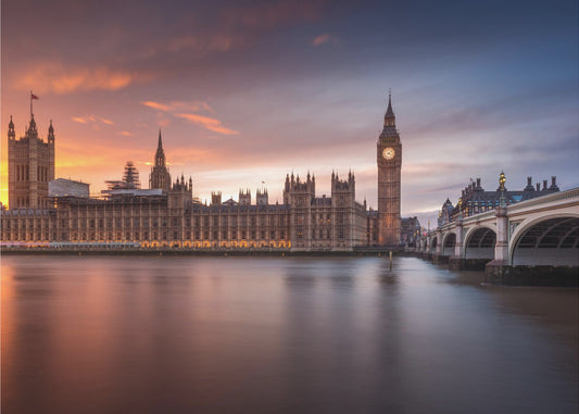 London Palace of Westminster Solnedgång | Tapet