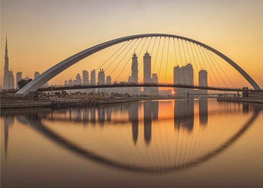 Sunrise at the Dubai Water Canal | Canvas