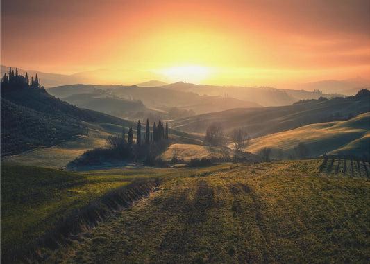 Val d'Orcia på morgonen | Tapet