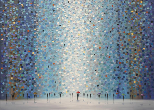 Umbrellas At Night | Canvas