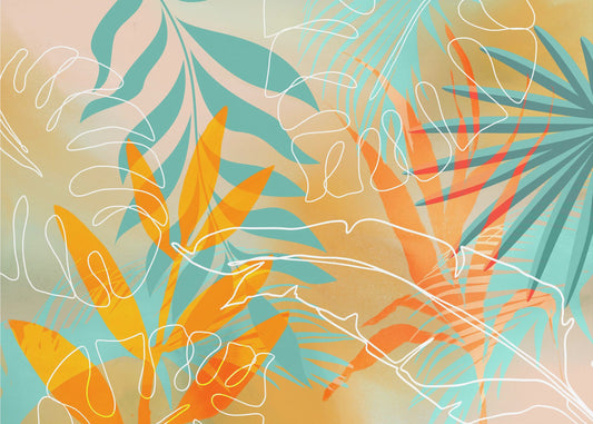 Tropisk sommar orange turkos | Poster