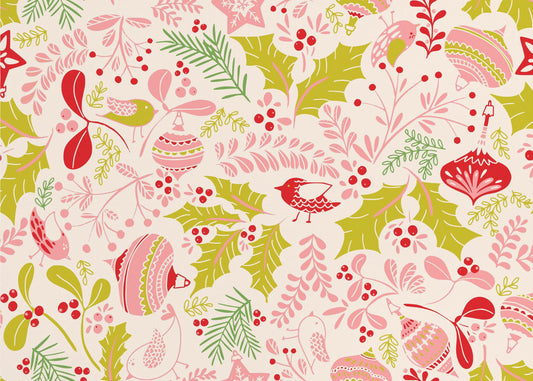 Wonderful ditsy holiday joy pink pattern | Poster