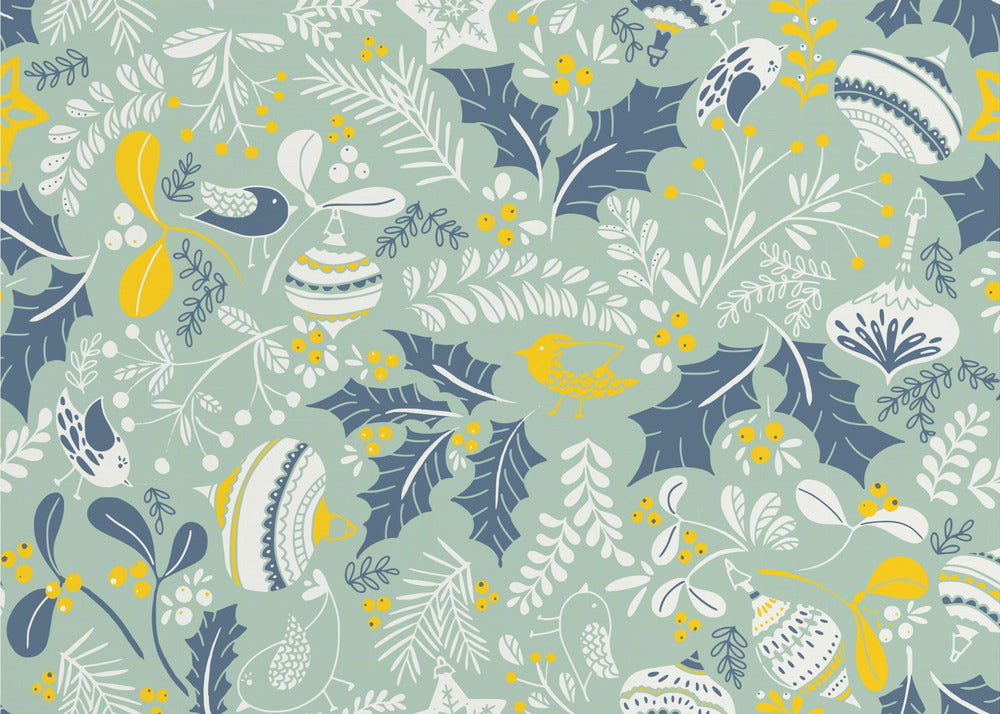 Wonderful ditsy holiday joy mint pattern | Poster