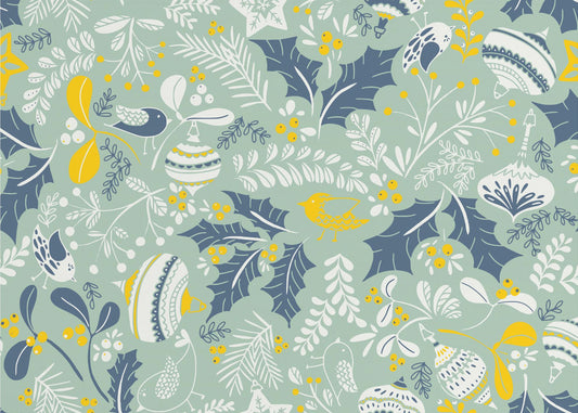 Wonderful ditsy holiday joy mint pattern | Poster