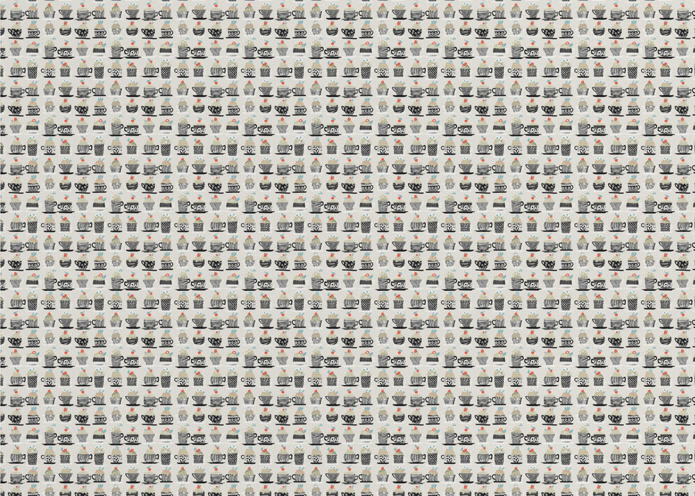 Söta cupcakes svart mönster | Poster