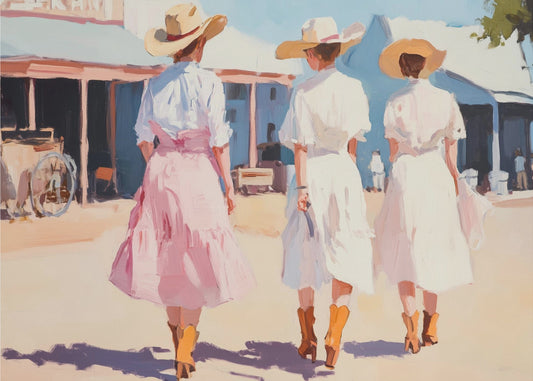 Retro westerndamer | Canvas