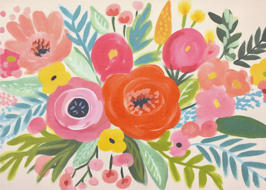 Nyckfull blombukett | Canvas