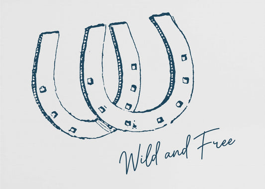Hästsko Wild and Free Marinblå | Canvas