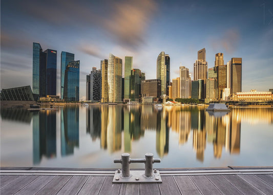 Gyllene morgon i Singapore | Affisch