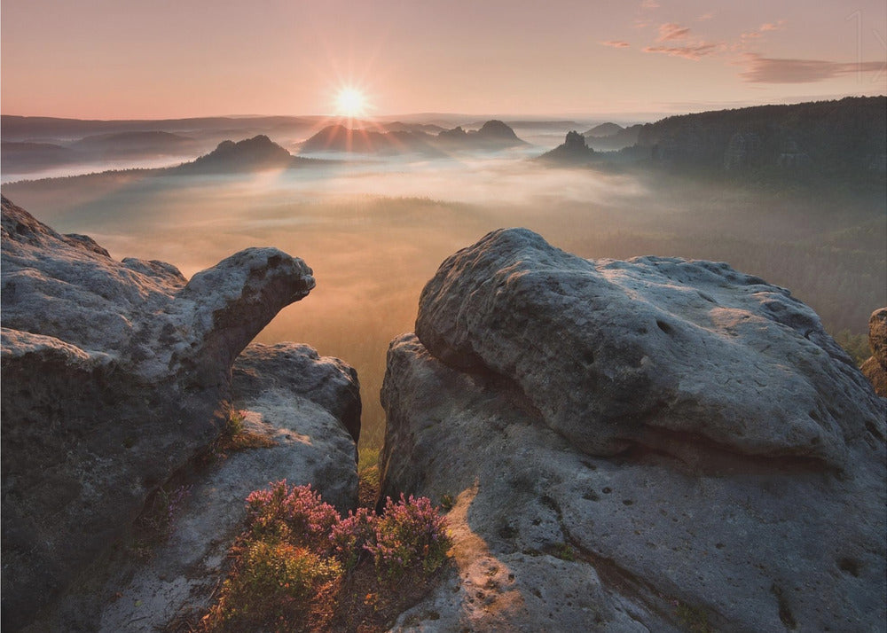 Alba sulle rocce | Carta da Parati Fotografica