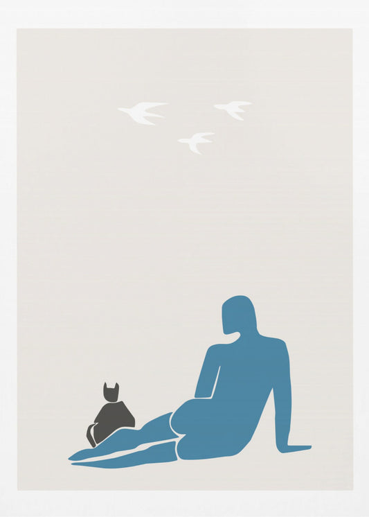 Kvinna och katt | Poster