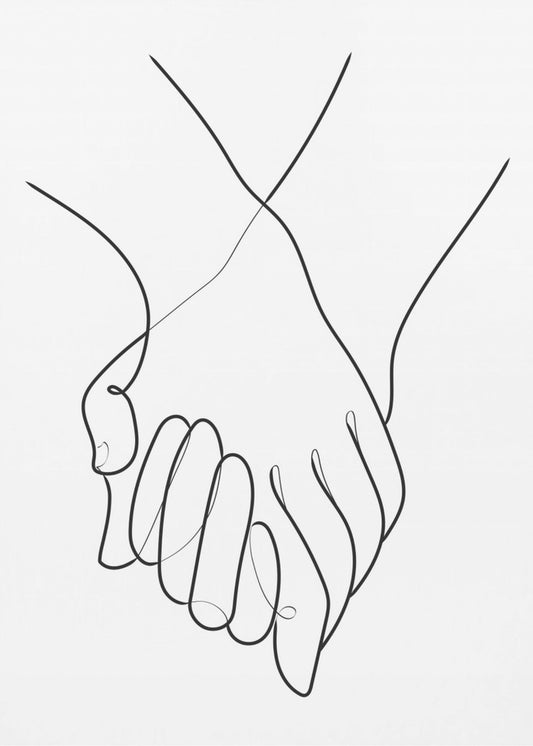 Holding Hands Lines | Poster