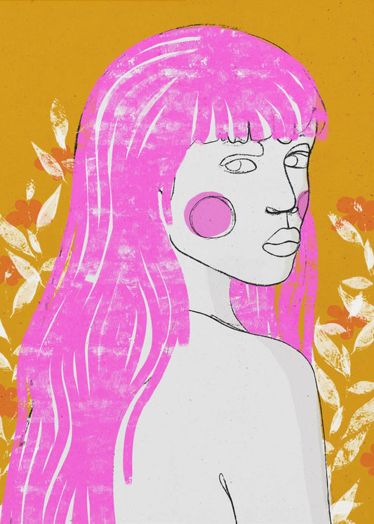 Rosa viskande blick | Poster