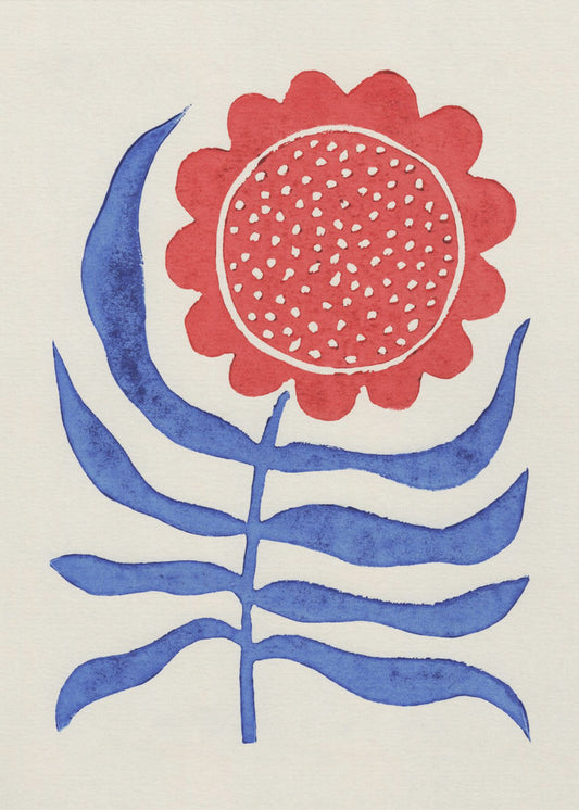 Red Flower / Lino Print | Poster