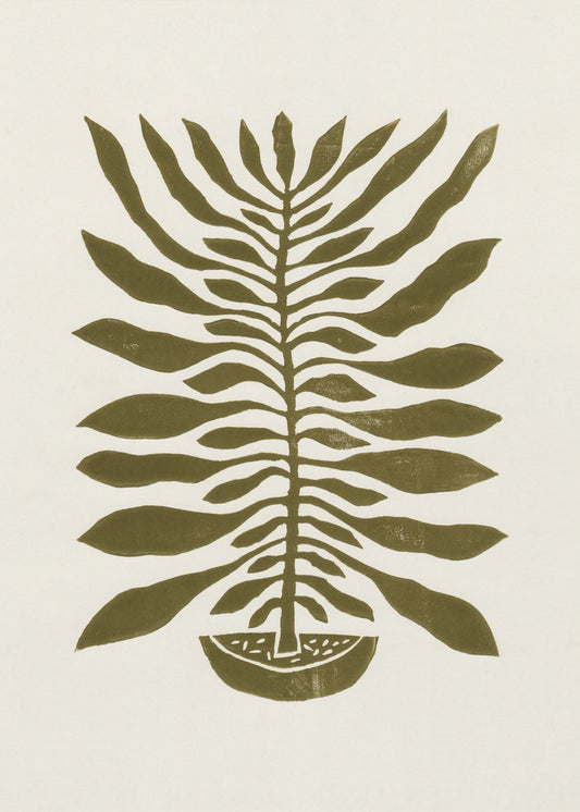 ne Hundred-Leaved Plant #22 / Lino Print | Poster