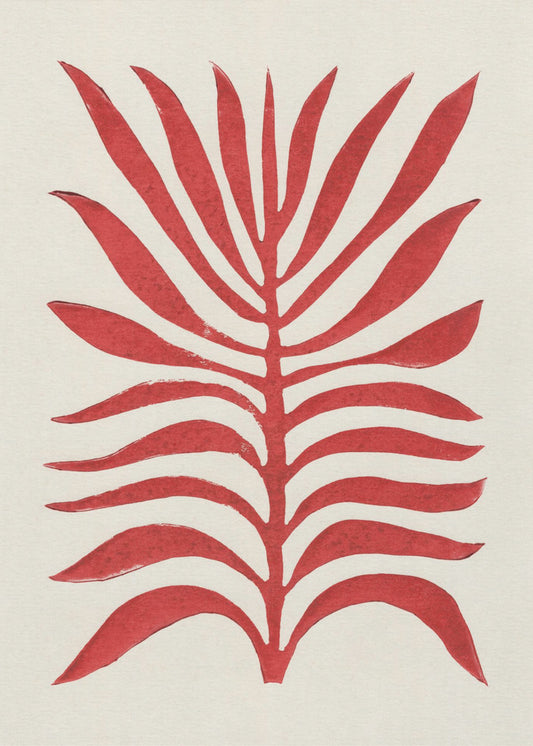 Röd gren / Linoleumtryck | Canvas