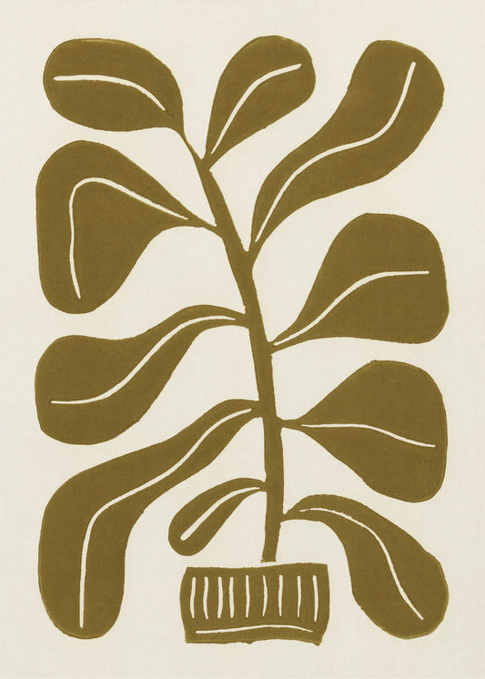 Linocut Houseplant #2 | Poster