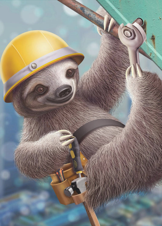 SLOTH CONSTRUCTION WORKER | Poster