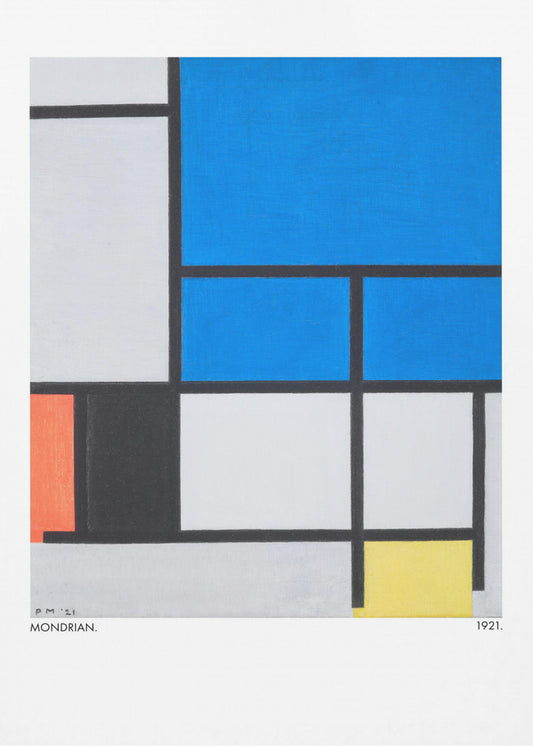 Composition with Large Blue Plane, Red, Black, Yellow, and Gray 1921 | Canvas