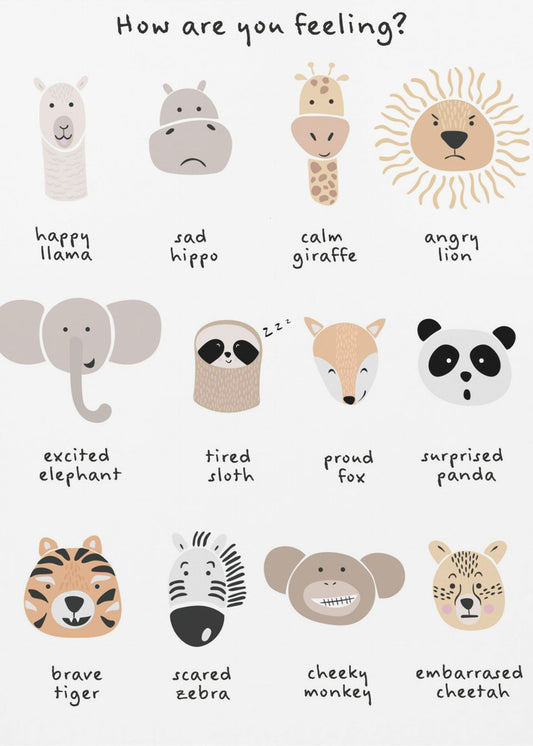 Children's calming meditation emotions print 1 | Canvas